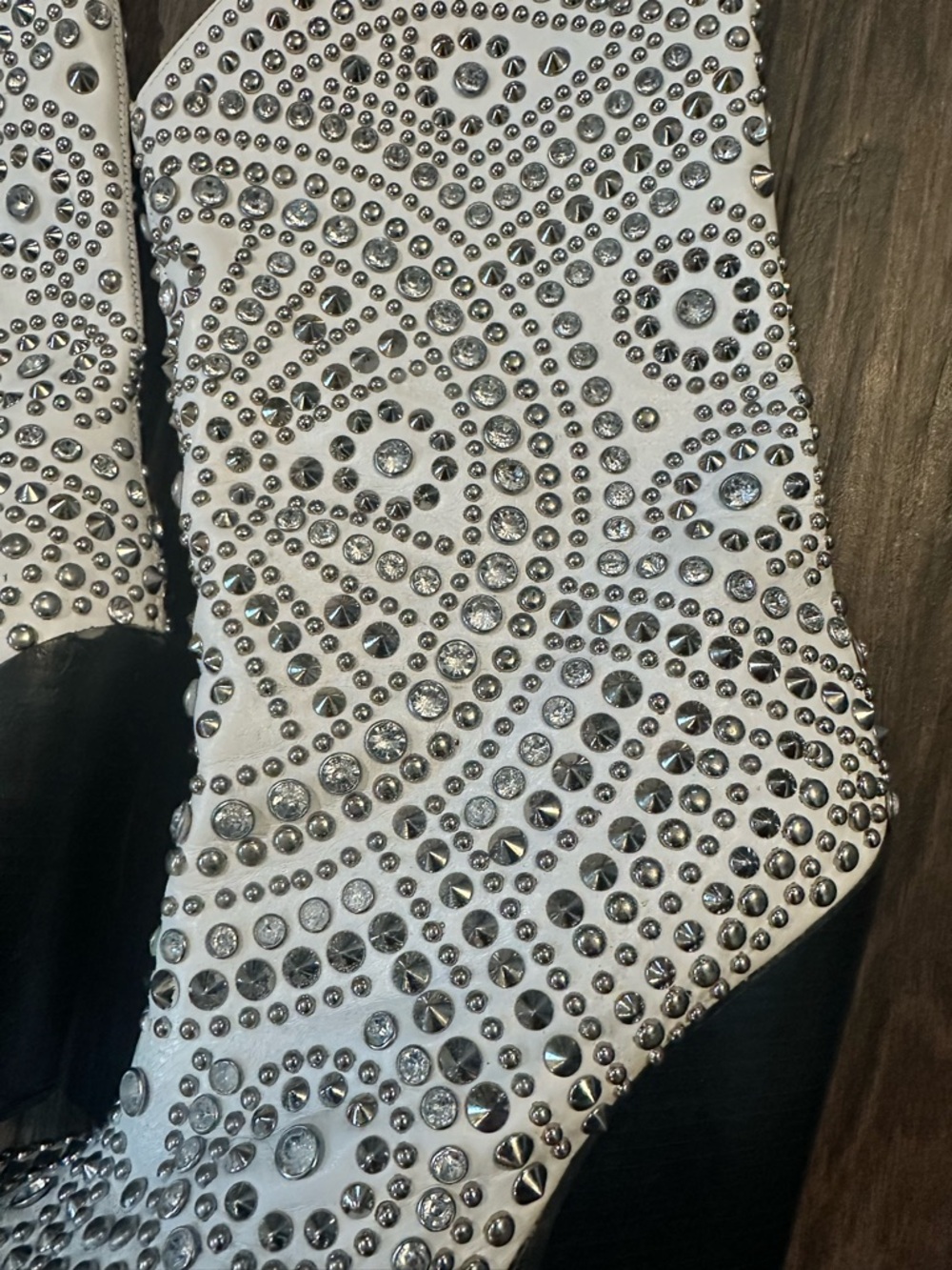 Jeffrey Campbell White Studded Western Heeled Boots - Picture 6 of 8
